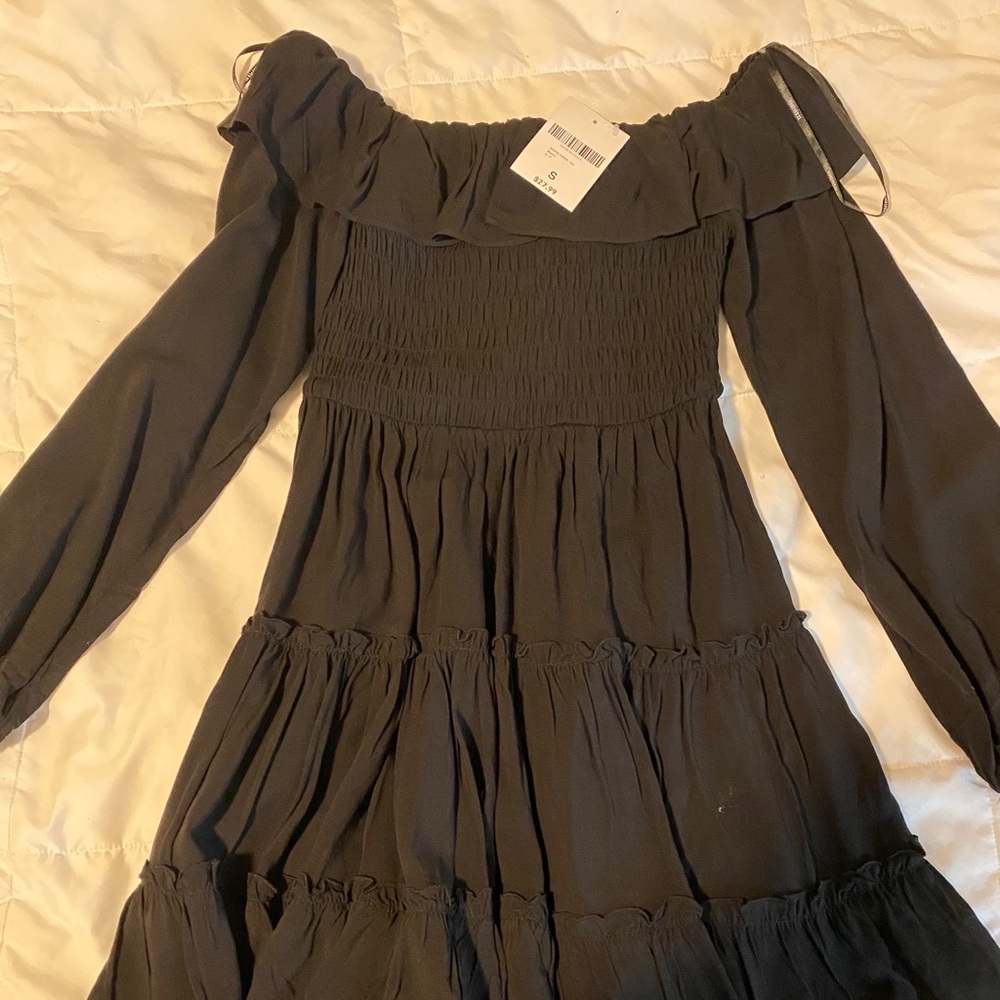 Black ruffled dress